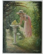 &quot;A Stroll in the Garden&quot; By Anthony Sidoni 1995 Signed Original Oil on C... - $168,436.02 MXN