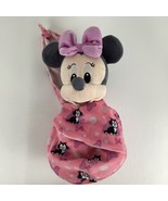 Disney Parks Baby Minnie Mouse 12&quot; Plush Stuffed Toy Swaddle Blanket Sli... - $54.09 CAD
