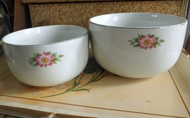 Hall's Rose White Nesting Bowls with Platinum Trim 1945 image 2