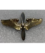 WWII, ARMY AIR CORPS, AVIATION CADET, OVERSEAS CAP WING BADGE, 3” STERLING - $34.65