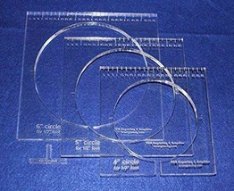 3 Piece Inside Circle Set W/rulers ~3/8&quot; Thick - Long Arm- For 1/2&quot; Foot - $58.08