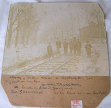 c1915 Antique Fayetteville Ny Trolley Tracks Photo Emma Beard Home Sepia Toned - £19.77 GBP