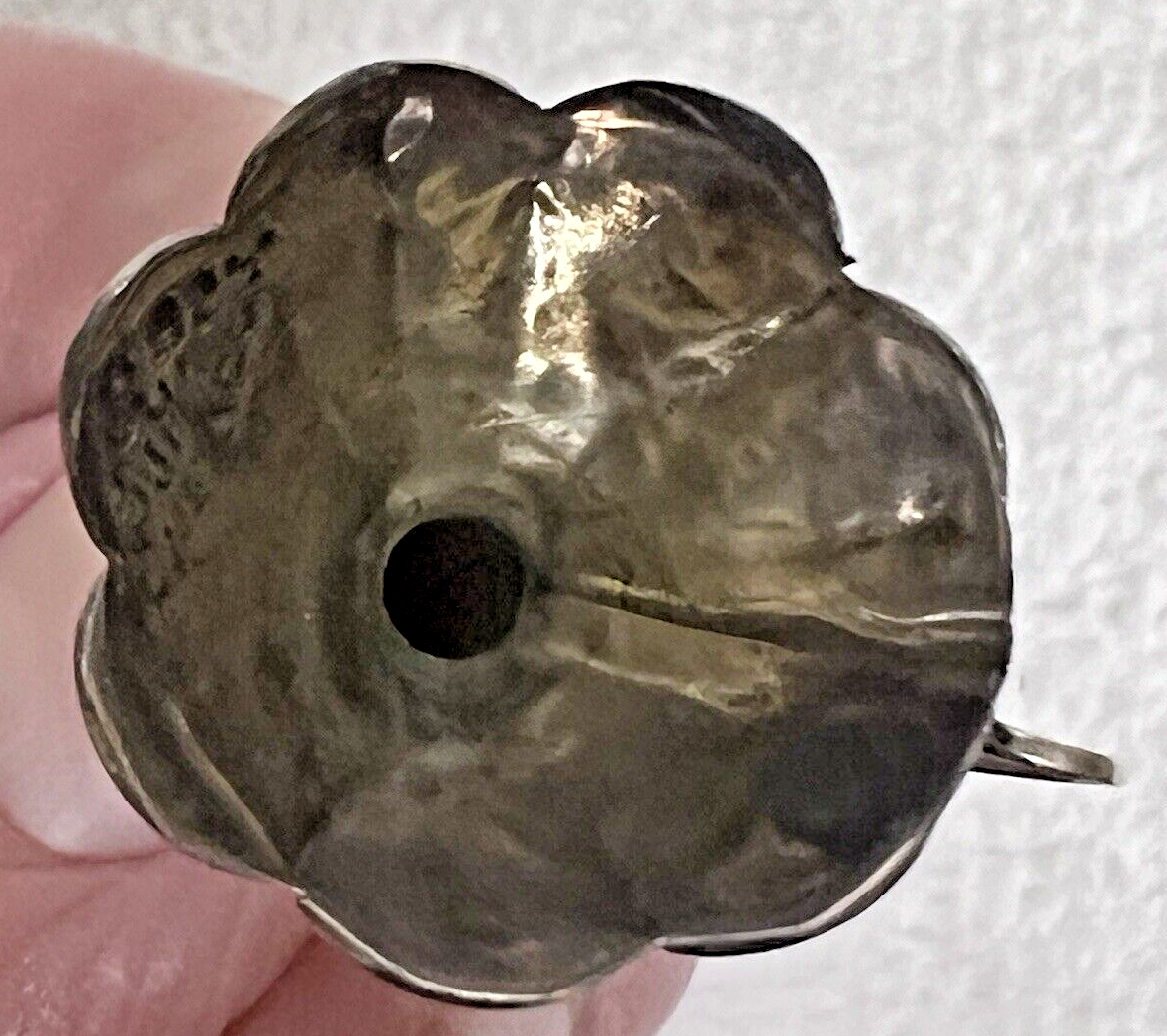 Antique Taxco Mexican Sterling Silver Perfume  w Hearts 1 3/8 inch Long Item image 5