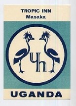 Tropic Inn Luggage Label / Baggage Sticker Masaka Uganda Africa - £9.34 GBP