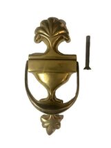 Vtg Virginia Metalcrafters Heraldic Polished Gold Brass Door Knocker 7” ... - $19.00