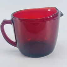 Anchor Hocking Red Ruby Coffee Creamer Pitcher Depression Glass VTG 2.75 inches - £9.98 GBP