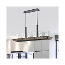Warehouse of Tiffany HM221-6FWG Rudi 6-Light Linear Chandelier with Clea... - $248.68