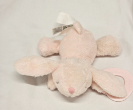 Carter&#39;s Bunny Baby Plush Teether Pink Toy Stuffed Animal Lovey Heart - £19.41 GBP