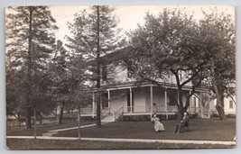 RPPC Lovely Older Couple In Front Lawn of Home Near Addison Postcard P28 - £7.17 GBP