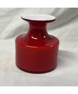 4&quot; Holmegaard Carnaby Per Lutken Denmark Glass Pot Vase Red White Opal M... - $179.86 CAD