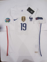 Karim Benzema France Euro 20/21 Match Slim White Away Soccer Jersey 2020-2021 - £93.97 GBP