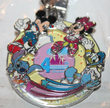Hong Kong Disneyland 4th Anniversary Keychain Mickey Minnie Stitch Donald - $26.76