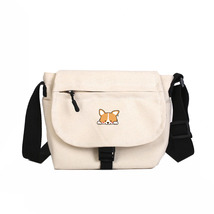 Print Women&#39;s Canvas Handbags Female Cute Dog Harajuku Shoulder Bags Woman Cross - £21.74 GBP