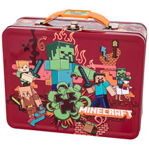 Minecraft Mobs on Fire Tin Lunchbox Red - £14.37 GBP