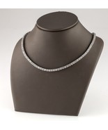 Sterling Silver Cubic Zirconia Tennis Necklace Dainty 16&quot; - $6,809.30 MXN