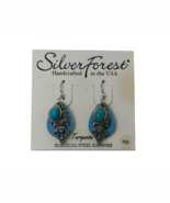 Silver Forest Turquoise Dangle Pierced Earrings - $26.79 CAD