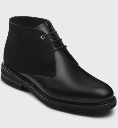 Decent Gift For Handsome Black Men Leather Chukka Lace up buckle Casual Boot