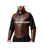 Medieval Brown Leather Armor Vest – Handmade Warrior Chestplate with Bra... - €171,75 EUR