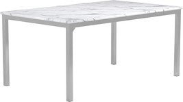 Coaster Home Furnishings Athena Rectangle Marble Top Dining Table, Carrara Mable - £384.42 GBP