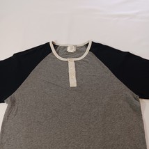 Lee Dungaree Women's Black & Gray 3/4 Sleeve Henley Raglan T-Shirt Size Medium image 6