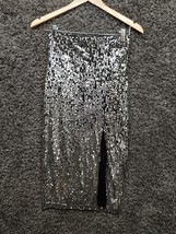 Topshop Sequin Long Skirt Women 4 Silver Club Party Cute Flashy - £18.04 GBP
