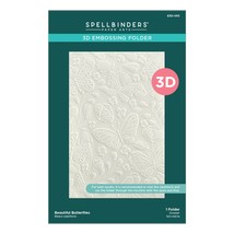 Spellbinders 3D Embossing Folder From The Stylish Ovals-Beautiful Butterflies E3 - £16.41 GBP