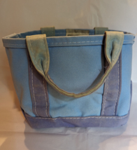 RARE Vintage Mini LL Bean Boat And Tote Canvas Bag Blue Purple Made in USA - £106.54 GBP