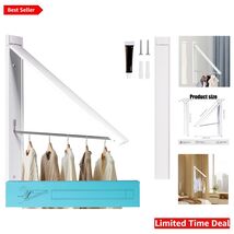 Retractable Clothes Drying Rack - Space-Saving Wall-Mounted Aluminum Hanger - $51.43