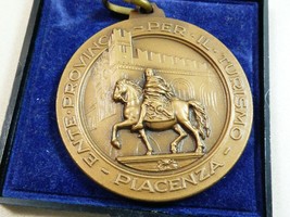 VTG bronze metal Italy Piacenza Turismo Medal Pendant Souvenir  vintage - $44.55