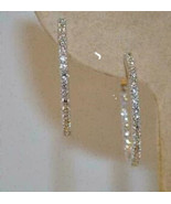 1.50Ct Round Cut VVS1 Diamond Huggie Hoop Earrings Solid 14K White Gold ... - £102.27 GBP