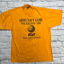 Vintage ARMY vs NAVY Football Game T-Shirt 1988 Yellow Size L Philadelphia  - $27.67