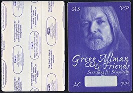 Gregg Allman OTTO Cloth Backstage Pass from the Searching for Simplicity Tour - £7.59 GBP