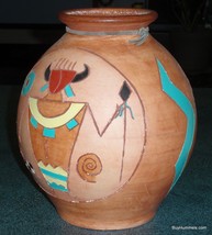 Pueblo 1995 RED HORSE Pottery Pot Native American Phoenix Arizona Red Cl... - $290.03