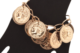 Shiny Coin Bracelet Faux Coins Small 6 Inch Belly Dancing - £6.86 GBP