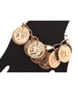 Shiny Coin Bracelet Faux Coins Small 6 Inch Belly Dancing - £6.78 GBP