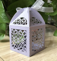 Light Purple Wedding Favor Boxes,Laser Cut Gift Boxes,Chocolate Boxes *1... - $34.00