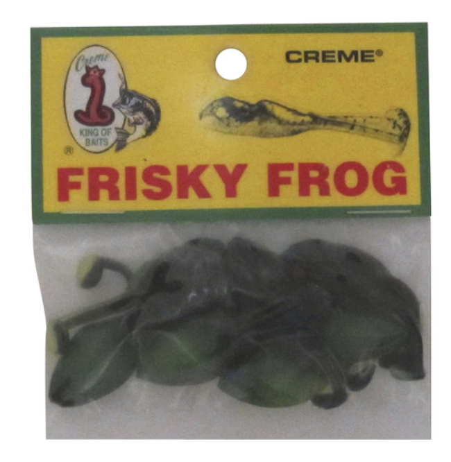 Creme Lure, Frisky Frog, Chartreuse Black, Pack of 7 - $3.49