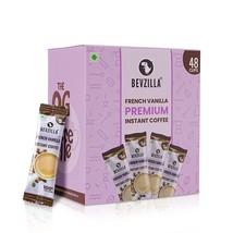 Bevzilla Instant Coffee Powder - 48 Sachets (French Vanilla)| Hot &amp; Cold... - £16.56 GBP