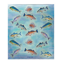 Betsy Drake Assorted Fish Throw Blanket - £55.38 GBP