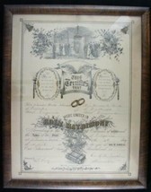 Framed Marriage Wedding Document 1917 Pulaski VA Stewart Hall King Genea... - £35.25 GBP