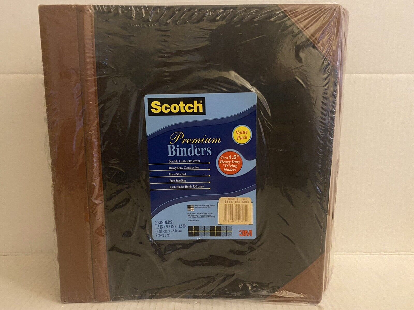 Scotch 3M Premium Binder 2 pack 1.5" hold 350 sheets NEW freestanding heavy duty - $29.69