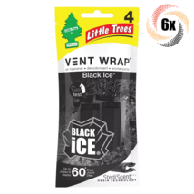 6x Packs Little Trees Vent Wrap Odor Eliminator Car Air Freshener | Black Ice - £18.21 GBP