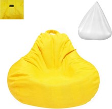 Bean Bag Chair Cover With Inner Liner (No Filler), 39&quot; X 47&quot;, Yellow, X-... - $30.99