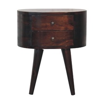 Artisan Furniture Light Walnut Rounded Bedside Table - £221.46 GBP