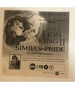 Lion King II Simba’s Pride Tv Guide Vintage Print Ad James Earl Jones Tpa6 - £4.68 GBP