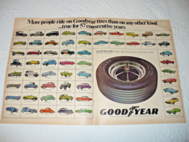 Vintage 1972 GOOD YEAR Centerfold (2 page) 57 car Print Ad - £5.82 GBP