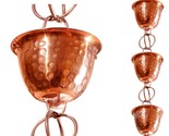 , 8-1/2-Feet Length, 8.5 Ft Pure Copper Hammered Cup Rain Chain, 8-1/2-F - £119.65 GBP