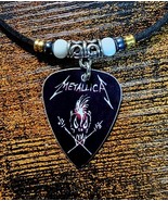 Metallica Skull Aluminum Guitar Pick Necklace - £11.79 GBP