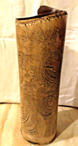 Vintage Sally McKeever Ceramic African Elephant Leg Life Like Vase Tan 12&quot; High - £50.13 GBP