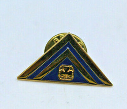 Girl Guide Canada Fun &amp; Challenge Triangle Pin Label Pinback Gold Blue Vintage - £10.80 GBP